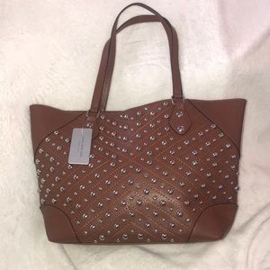 Andrew Marc, Marc New York brown large tote studs